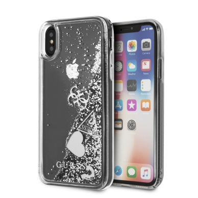 iPhone X/XS silver GUESS nugarėlė GUHCPXGLHFLSI