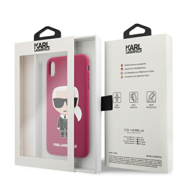iPhone X/XS tamsiai rožinė KARL LAGERFELD nugarėlė KLHCPXSLFKFU 7