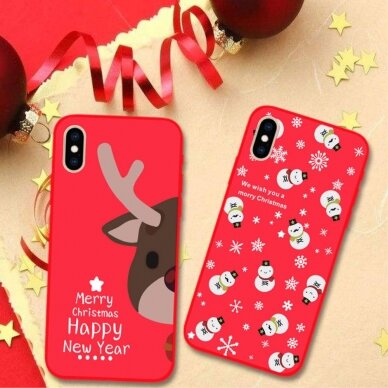 iPhone X/XS Tracy nugarėlė Christmas Grey Deer raudona 1