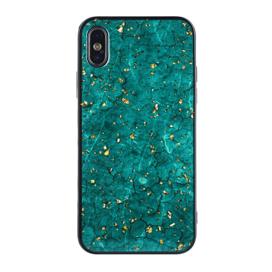 iPhone X/XS žalia EPOXY MARBLE nugarėlė 1