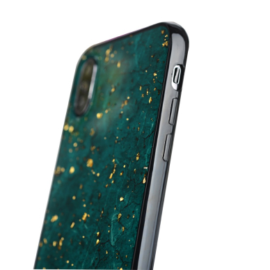 iPhone X/XS žalia EPOXY MARBLE nugarėlė 4