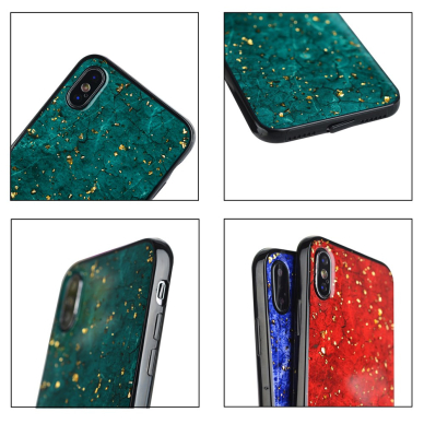 iPhone X/XS žalia EPOXY MARBLE nugarėlė 6