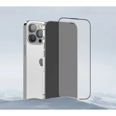 iPhone X/XS/11 PRO black pilnas Mr. Monkey 5D MATTE stiklas 3