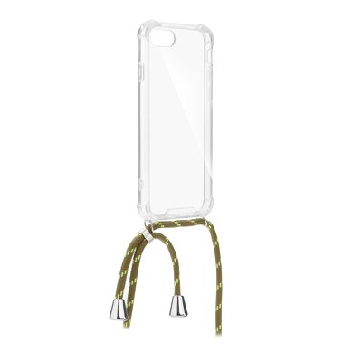 iPhone 6/6S skaidri ANTI SHOCK nugarėlė su juoda virvute ant kaklo 2