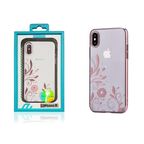 iPhone X/XS rausva FLOWERS DEVIA nugarėlė 1