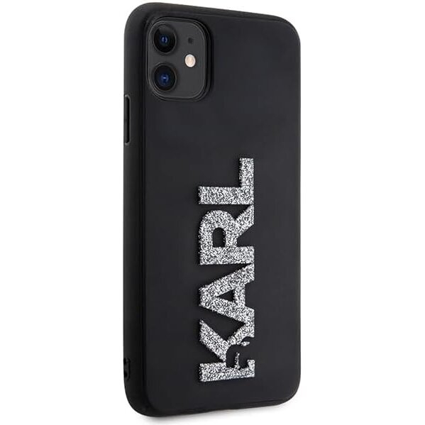 iPhone 11 black 3D Rubber Glitter KARL LAGERFELD nugarėlė 2