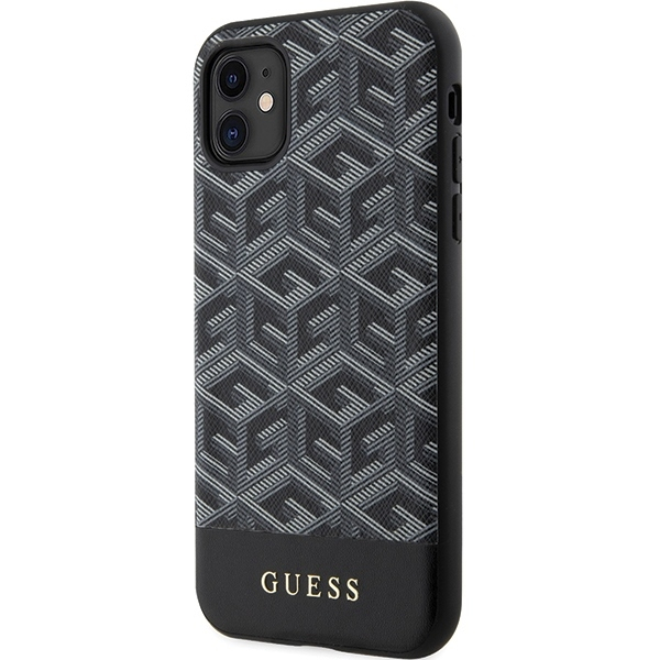 Iphone 11 black PU Leather GCube Stripes MagSafe GUESS nugarėlė 1