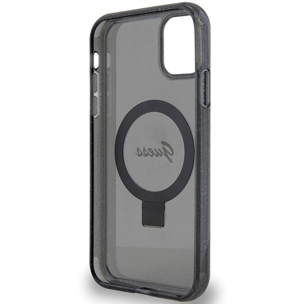 Iphone 11 black Ring Stand Script Glitter MagSafe GUESS nugarėlė 6