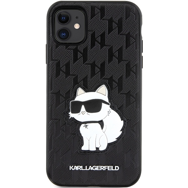 iPhone 11 black Saffiano Monogram Choupette KARL LAGERFELD nugarėlė 2