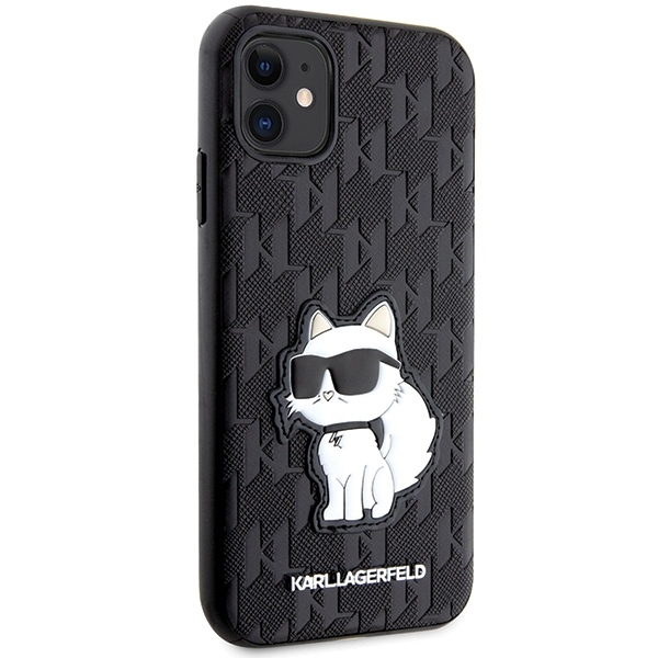 iPhone 11 black Saffiano Monogram Choupette KARL LAGERFELD nugarėlė 3