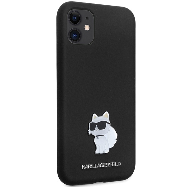 iPhone 11 black Silicone C Metal Pin KARL LAGERFELD nugarėlė 3