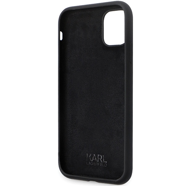 iPhone 11 black Silicone C Metal Pin KARL LAGERFELD nugarėlė 6