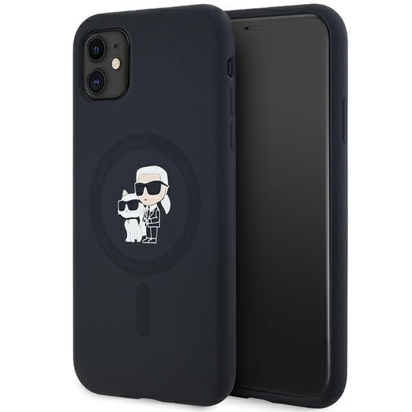 iPhone 11 black Silicone Karl & Choupette MagSafe KARL LAGERFELD nugarėlė