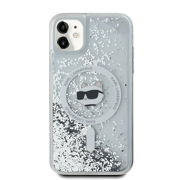 iPhone 11 Transparent Magsafe Liquid Glitter KC Heads KARL LAGERFELD nugarėlė 2
