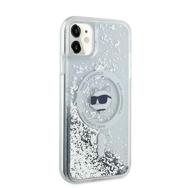 iPhone 11 Transparent Magsafe Liquid Glitter KC Heads KARL LAGERFELD nugarėlė 3