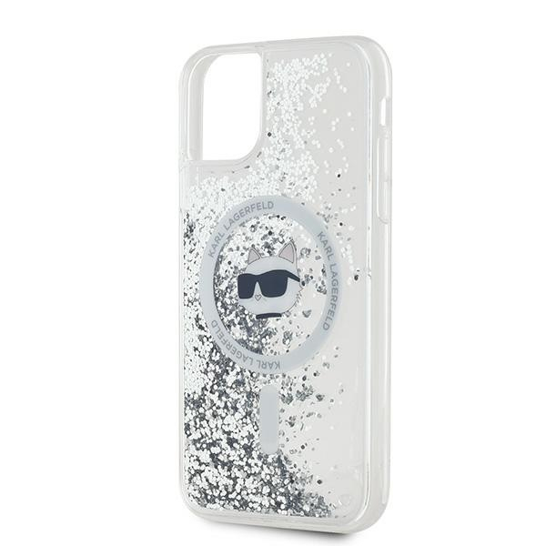 iPhone 11 Transparent Magsafe Liquid Glitter KC Heads KARL LAGERFELD nugarėlė 5