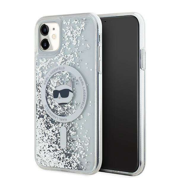 iPhone 11 Transparent Magsafe Liquid Glitter KC Heads KARL LAGERFELD nugarėlė