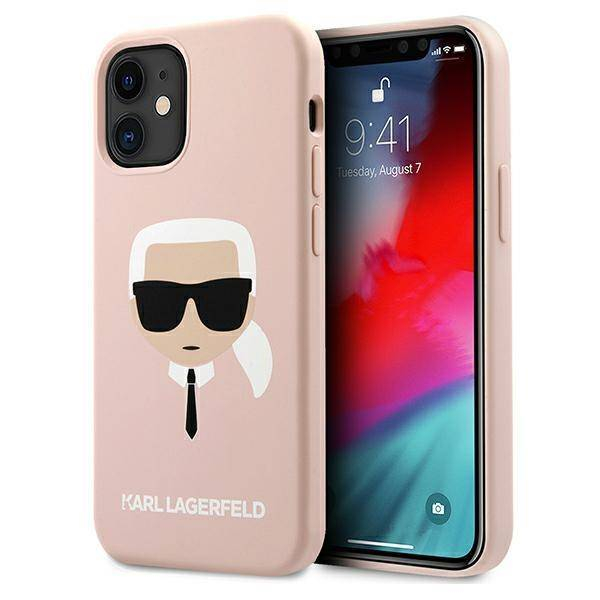 iPhone 12 MINI šviesiai rožinė KARL LAGERFELD nugarėlė KLHCP12SSLKHLP