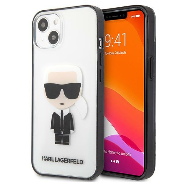 iPhone 13 skaidri-juoda KARL LAGERFELD nugarėlė KLHCP13MHIKCK