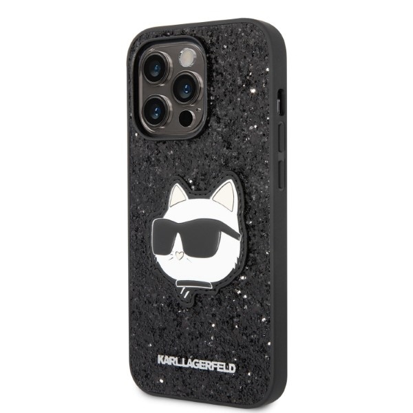 iPhone 14 PRO black Glitter Choupette Patch KARL LAGERFELD nugarėlė 1