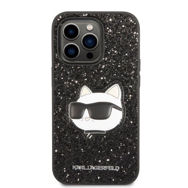iPhone 14 PRO black Glitter Choupette Patch KARL LAGERFELD nugarėlė 2