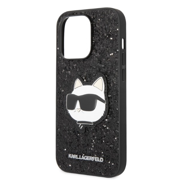 iPhone 14 PRO black Glitter Choupette Patch KARL LAGERFELD nugarėlė 5