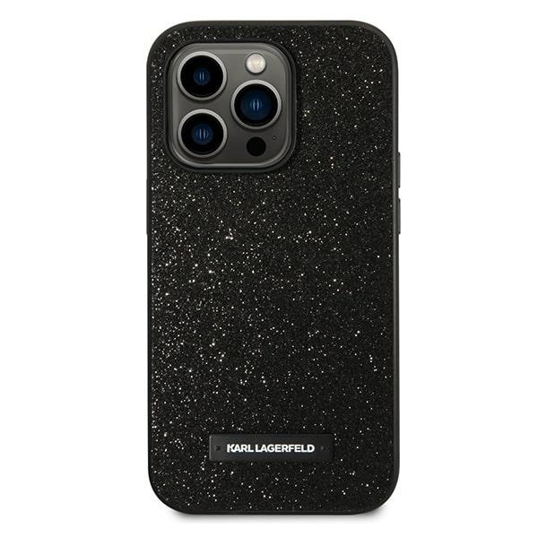 iPhone 14 PRO black Glitter Plaque Logo KARL LAGERFELD nugarėlė 2
