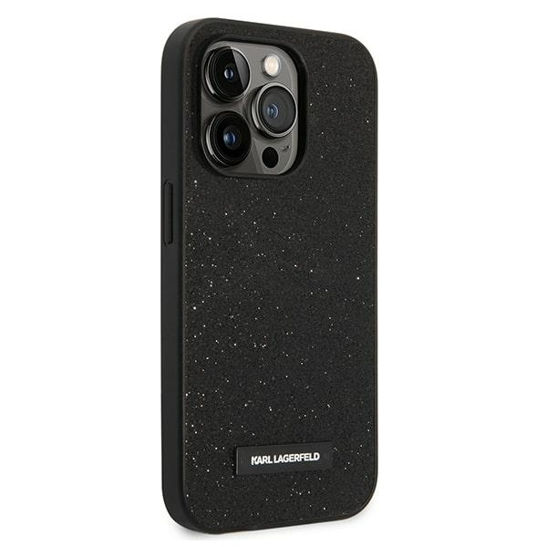 iPhone 14 PRO black Glitter Plaque Logo KARL LAGERFELD nugarėlė 3