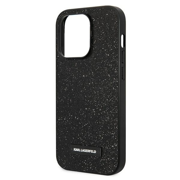 iPhone 14 PRO black Glitter Plaque Logo KARL LAGERFELD nugarėlė 5
