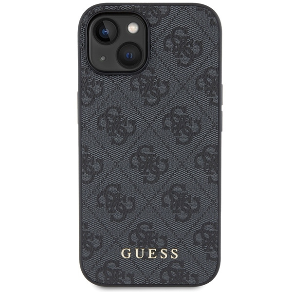 iPhone 15 PLUS grey Metal Gold Logo GUESS nugarėlė 10
