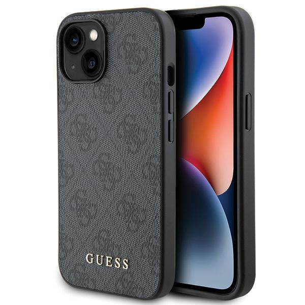 iPhone 15 PLUS grey Metal Gold Logo GUESS nugarėlė 8