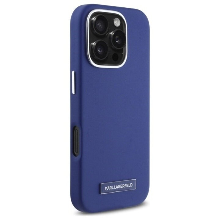 iPhone 16 PRO MAX blue Magsafe PU FW Metal Plate KARL LAGERFELD nugarėlė 2