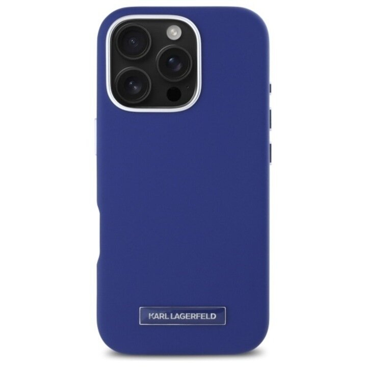 iPhone 16 PRO MAX blue Magsafe PU FW Metal Plate KARL LAGERFELD nugarėlė 1