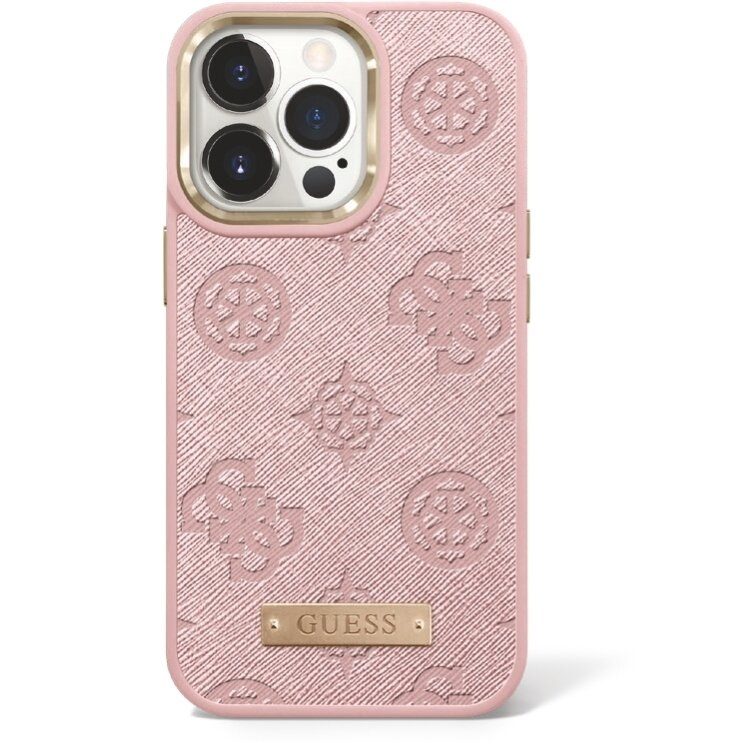 iPhone 14 PRO MAX šv. rožinė Magsafe GUESS nugarėlė GUHMP14XSAPSTP 1