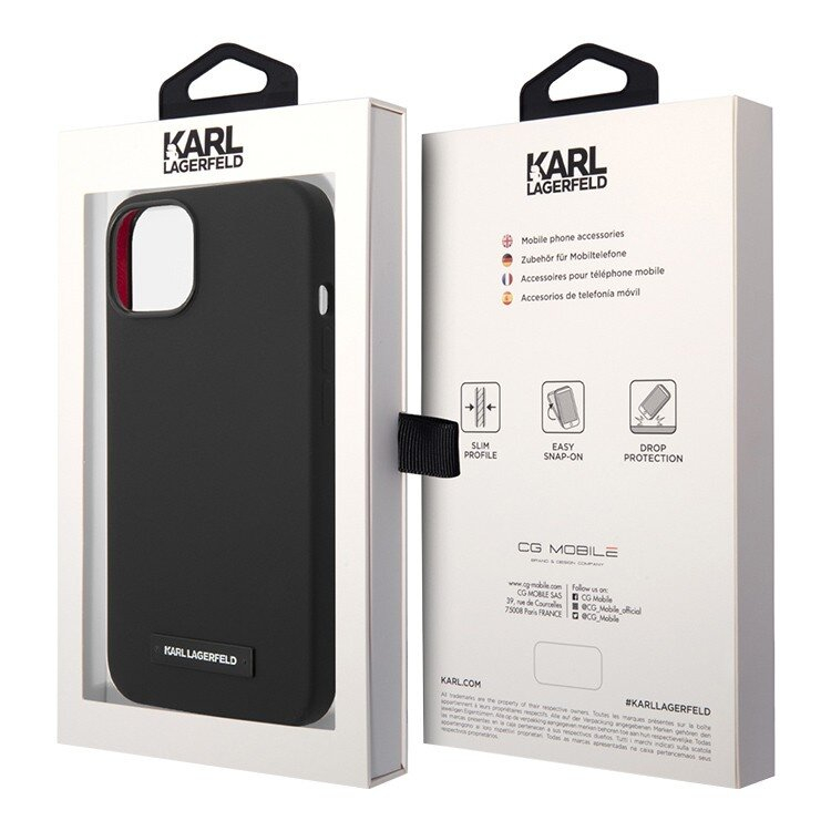 iPhone 14 PLUS juoda Magsafe KARL LAGERFELD nugarėlė KLHMP14MSLMP1K 4