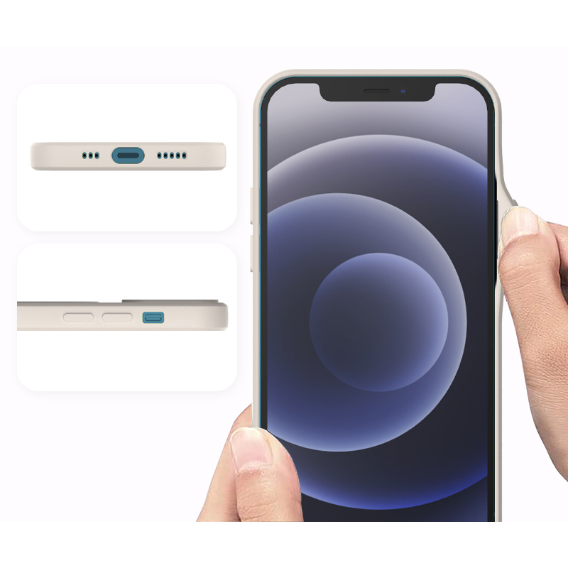 iPhone 13 PRO MAX balta MagSilicone nugarėlė 5