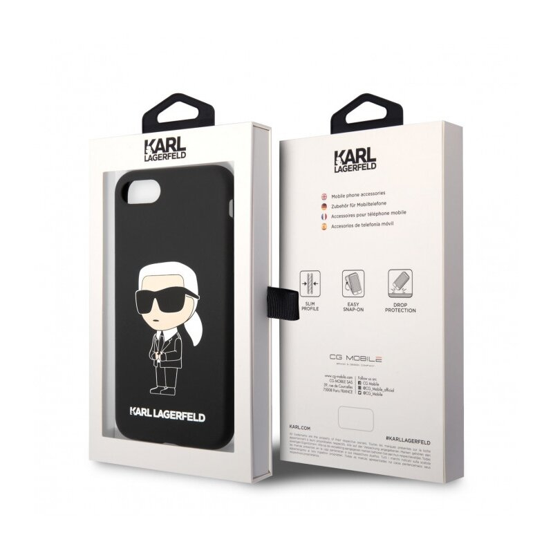 iPhone 7/8/SE 2020/SE 2022 black NFT Liquid Silicone KARL LAGERFELD nugarėlė 1