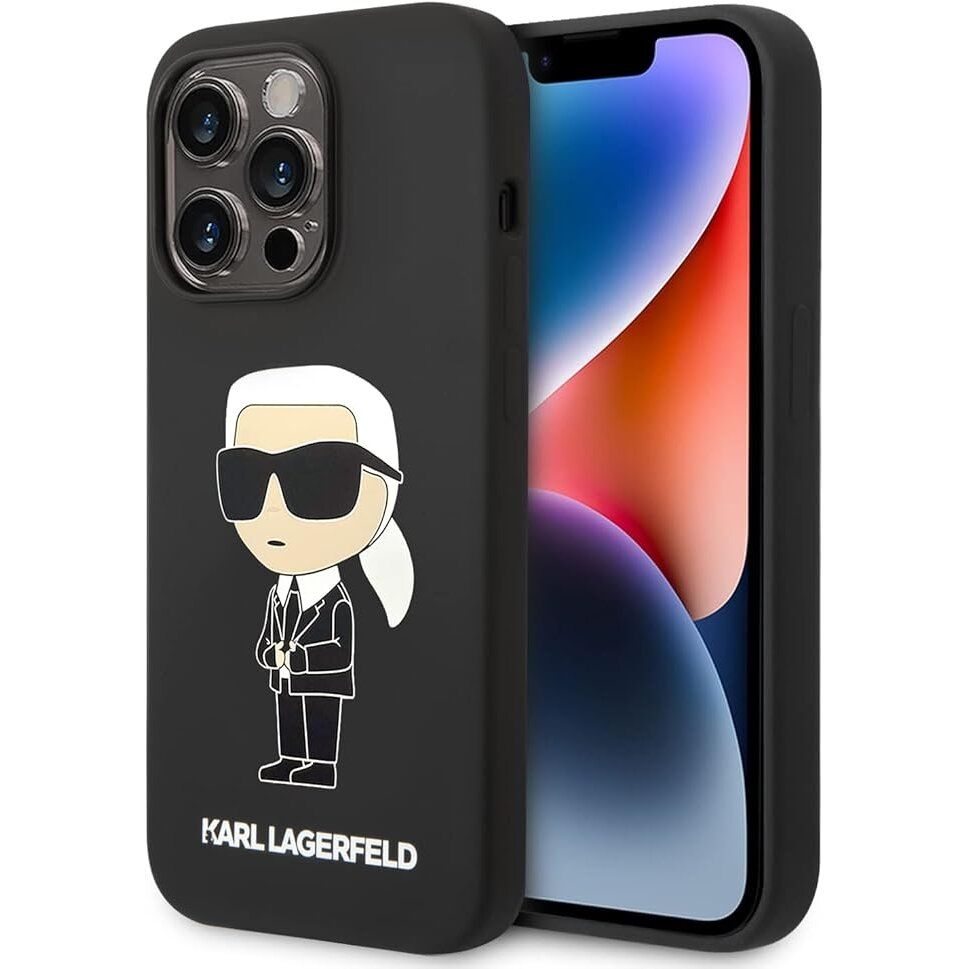 iPhone 15 PRO black NFT Liquid Silicone KARL LAGERFELD nugarėlė