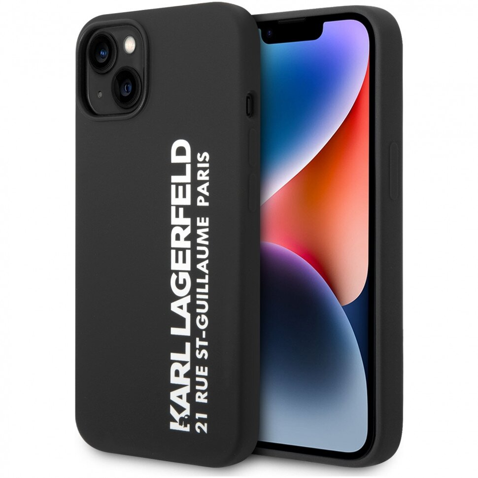 iPhone 14/13 juoda KARL LAGERFELD nugarėlė KLHCP14SSRSGVTK 1