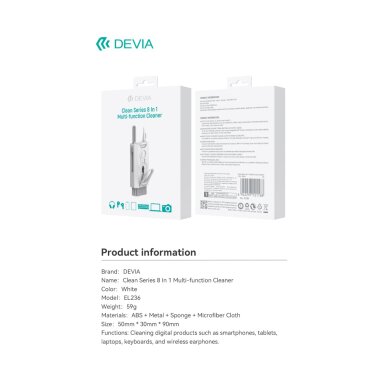 Įrankis mob. prietaisų valymui 8 in 1 DEVIA 11