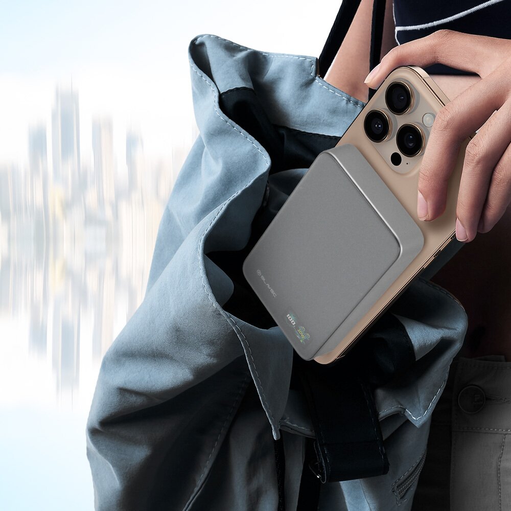 Išorinė baterija grey BLAVEC 3 in 1 Slim Glass BJ-04 10.000mAh 22.5W Type-C + MagSafe PBBJ04-MC10G 4