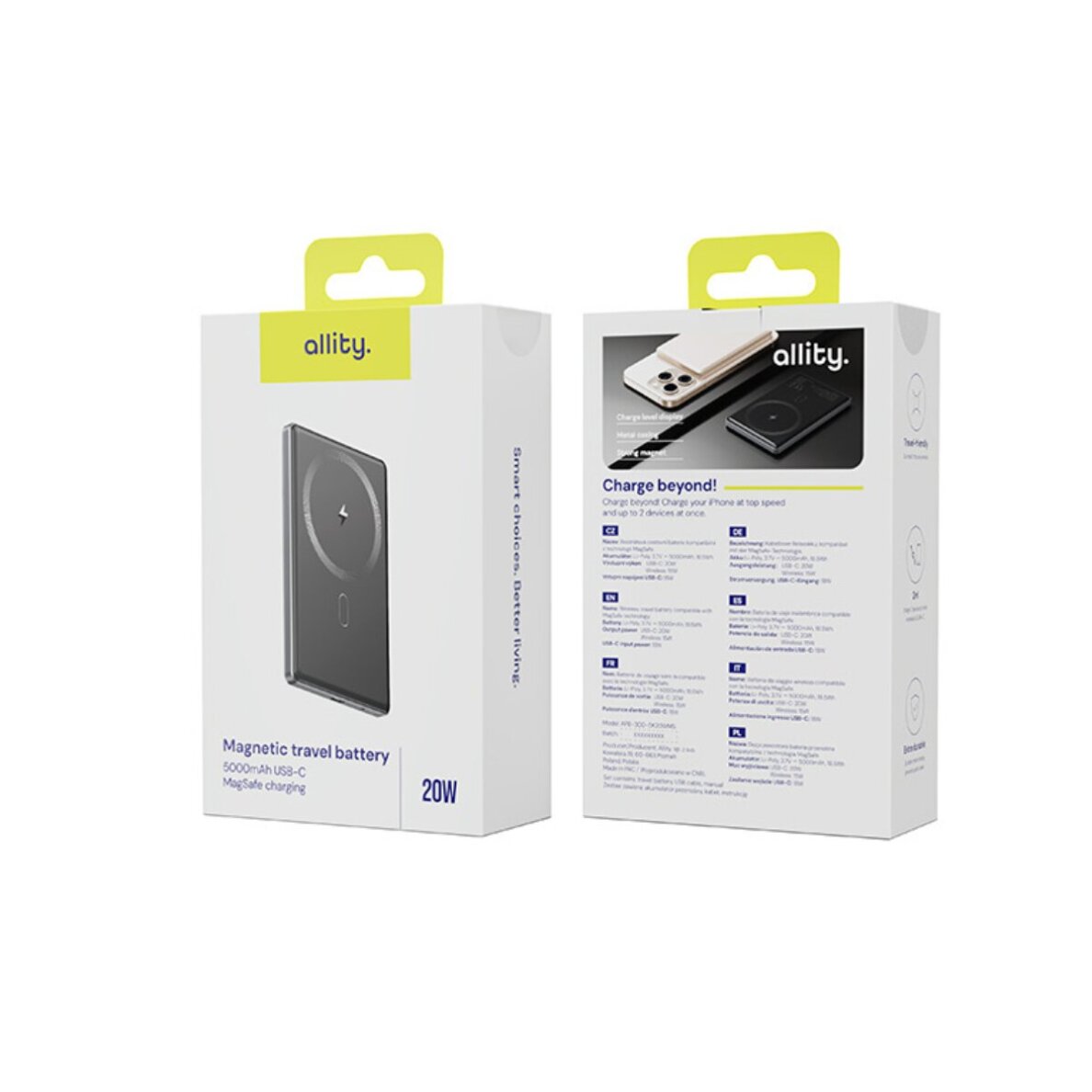 Išorinė baterija ALLITY APB-300 5000mAh PD QC 20W MagSafe GSM187746 10