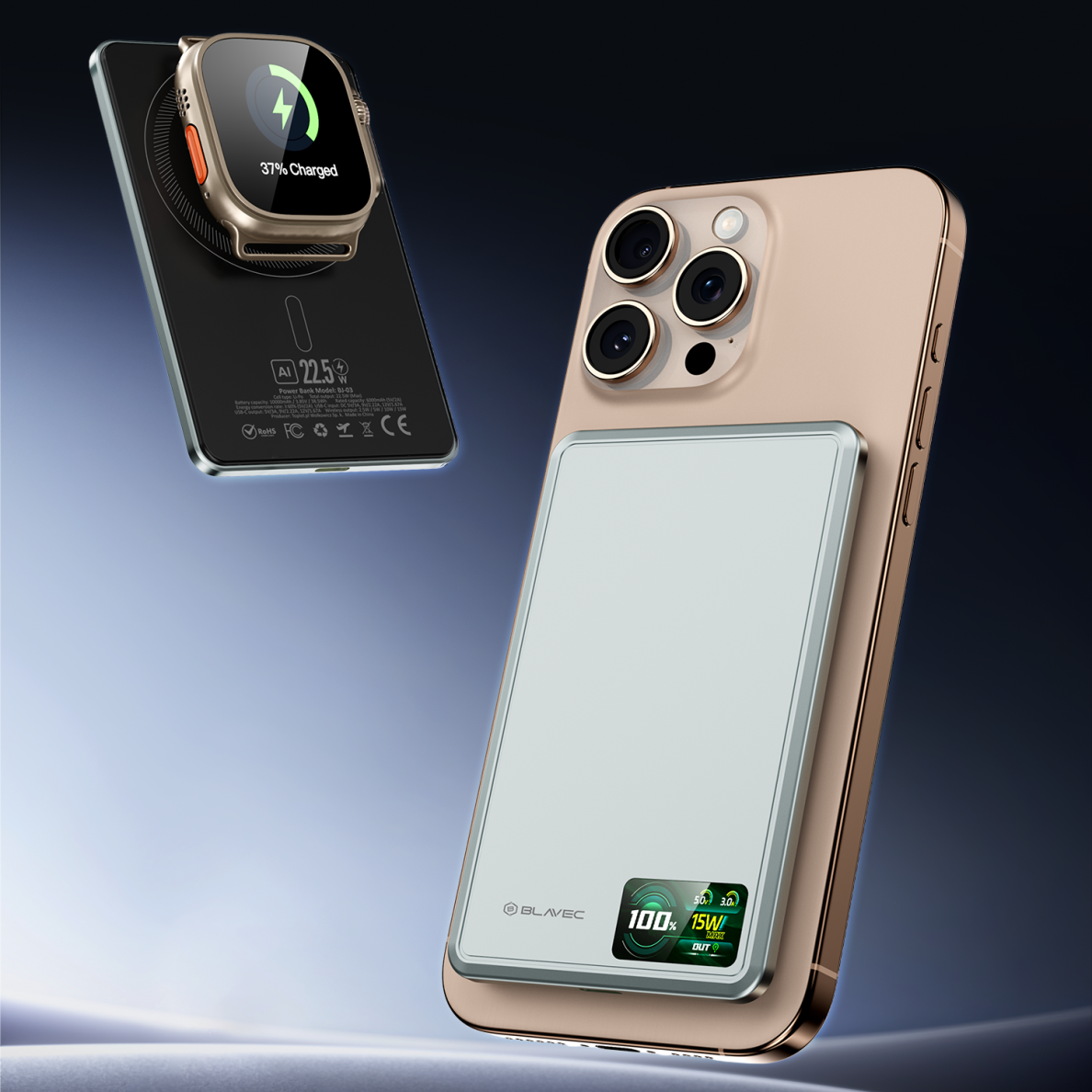 Išorinė baterija grey BLAVEC 3 in 1 Slim 10.000mAh 22.5W Type-C + MagSafe PBBJ03-MC10G 14 Išorinė baterija grey BLAVEC 3 in 1 Slim 10.000mAh 22.5W Type-C + MagSafe PBBJ03-MC10G 14