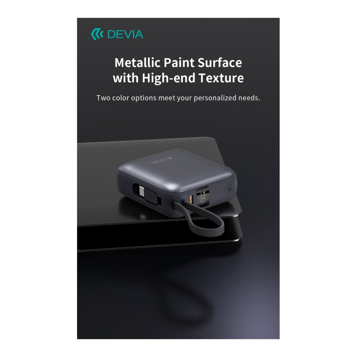 Išorinė baterija grey DEVIA Built-in Cable10.000mAh PD 35W EP206 5 Išorinė baterija grey DEVIA Built-in Cable10.000mAh PD 35W EP206 5