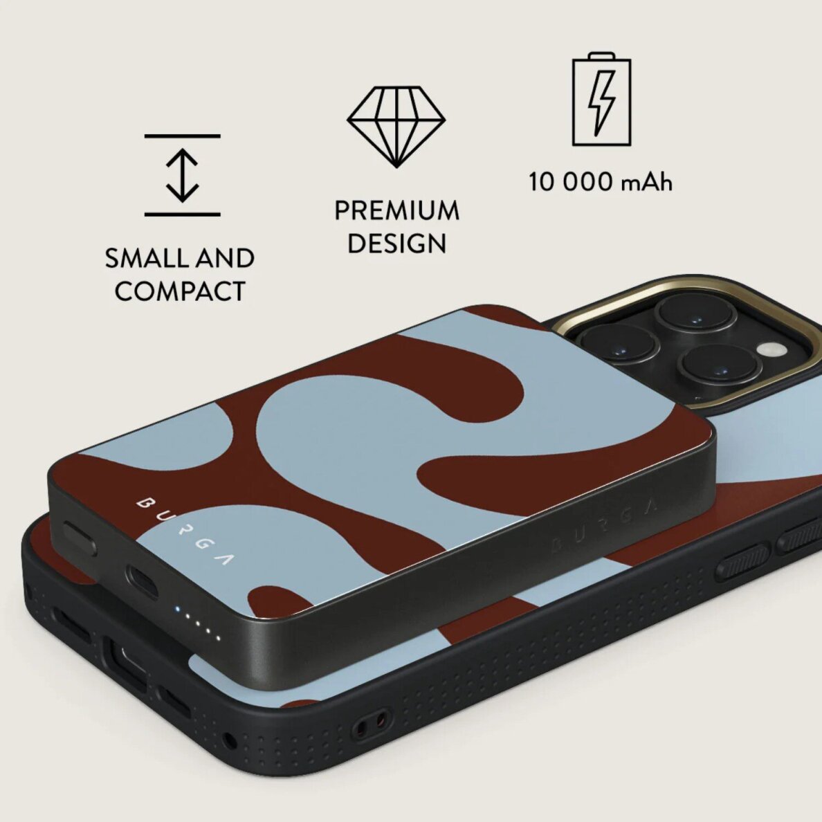 Išorinė baterija Magsafe Core Gunmetal BURGA 10000mAh 3