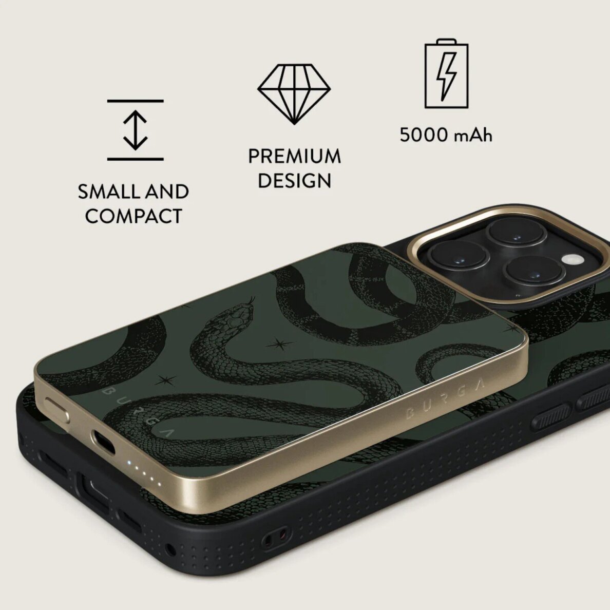 Išorinė baterija MagSafe Mirror Poison Gunmetal BURGA 5000mAh 1 Išorinė baterija MagSafe Mirror Poison Gunmetal BURGA 5000mAh 1