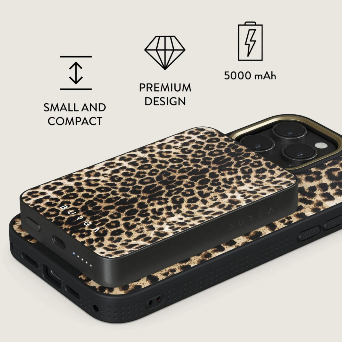 Išorinė baterija Magsafe Player Gunmetal BURGA 5000mAh 2 Išorinė baterija Magsafe Player Gunmetal BURGA 5000mAh 2