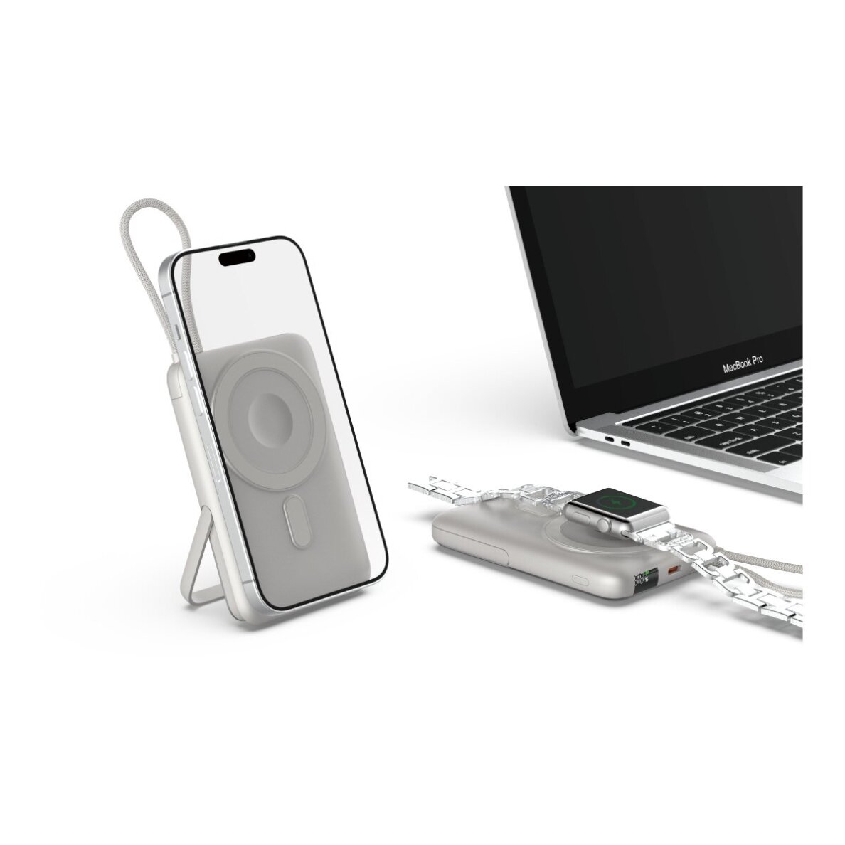 Išorinė baterija Magsafe silver DEVIA 4 in 1 Cable 10000mAh PD 22.5W EP203 4