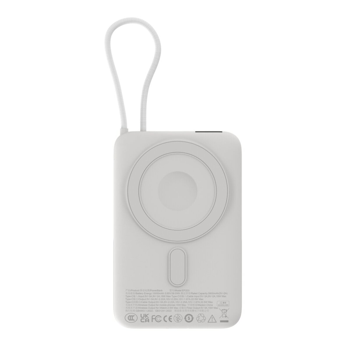 Išorinė baterija Magsafe silver DEVIA 4 in 1 Cable 10000mAh PD 22.5W EP203 5