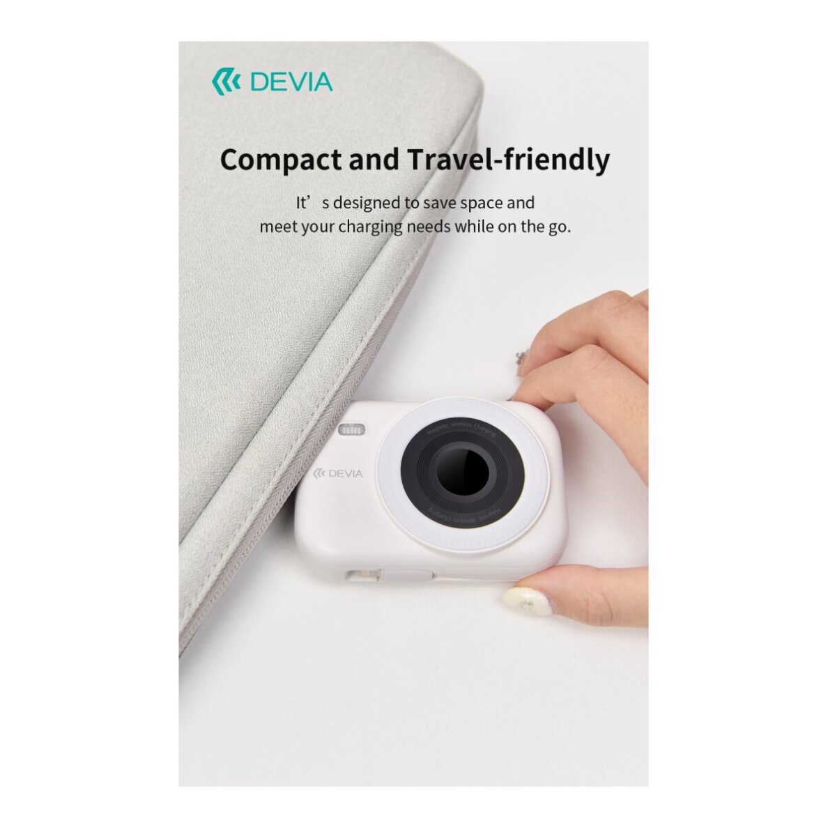 Išorinė baterija Magsafe white DEVIA Built-in 2 Cable 9600mAh PD 22.5W EP199 3
